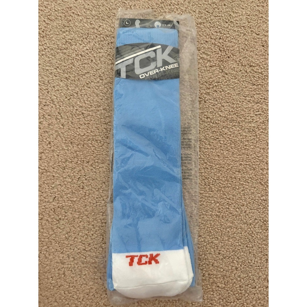 TCK Over-Knee Sports Socks Large Columbia Blue Performance TCK-Dry New